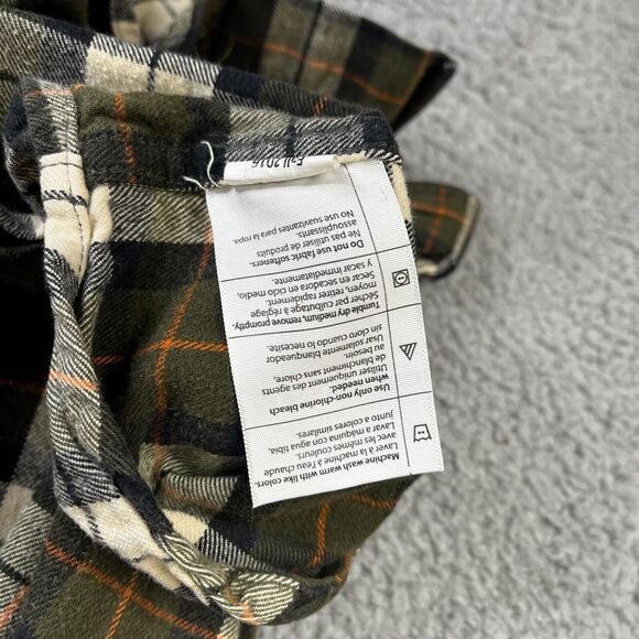 Carhartt Flannel Shirt Men Large Green Plaid Relaxed Button Workwear SPOTS PAINT - Picture 11 of 16